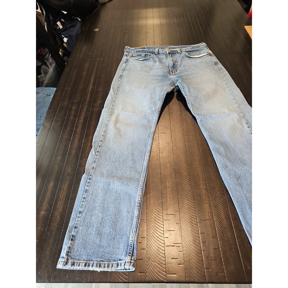 Levi's Mens Blue 505 Straight Leg Denim Jeans Slight Stretch Med Wash Size 34x30